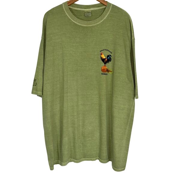 Dole Plantation Crazy Shirts Hawaii Rooster Green Hemp Dyed T-Shirt Size XXL - Picture 1 of 10
